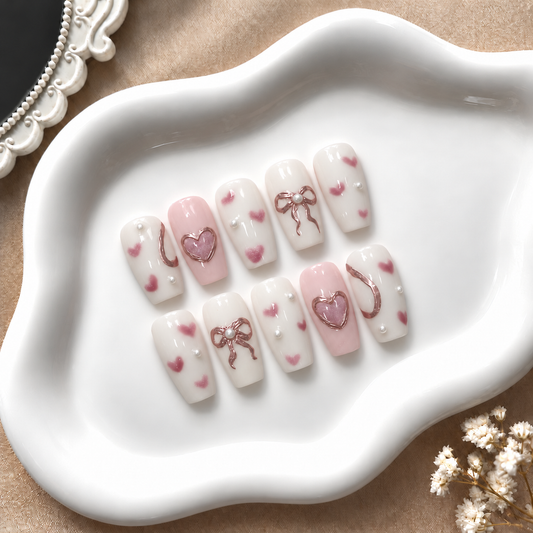 Love Notes - Cateye & Chrome Press-On Nails.